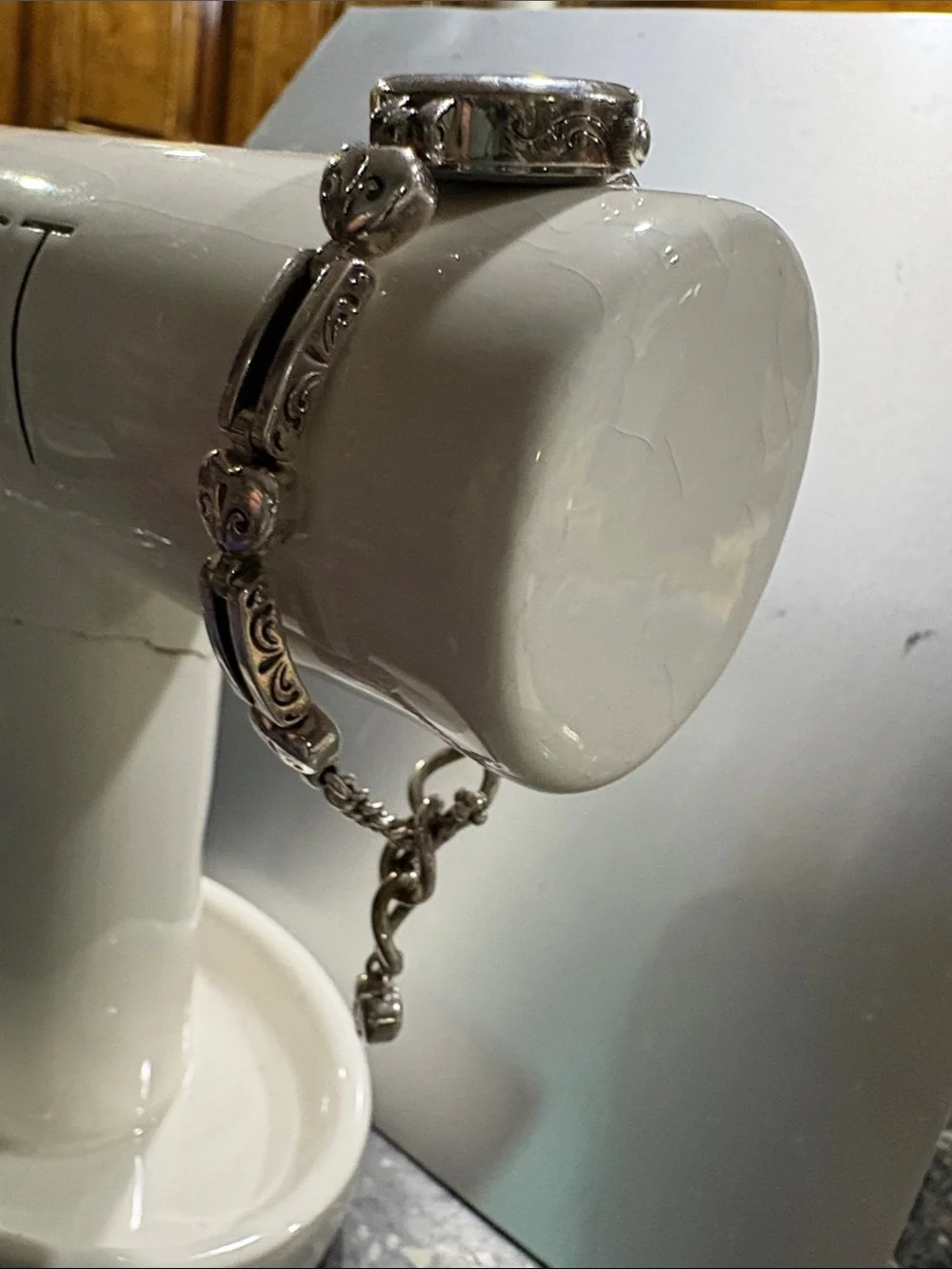 Brighton  Pompeii heart Silver-Tone Engraved Bracelet Watch